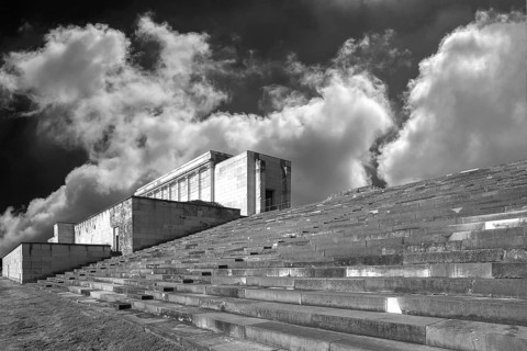 National Socialist Zeppelin main stand on the former Reichsparteitag grounds, 1933—1945, cloudy