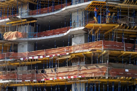 Building construction site new building, Dubai, United Arab Emirates, UAE