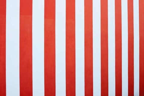 Red and white painted house wall, North Rhine-Westphalia, Germany
