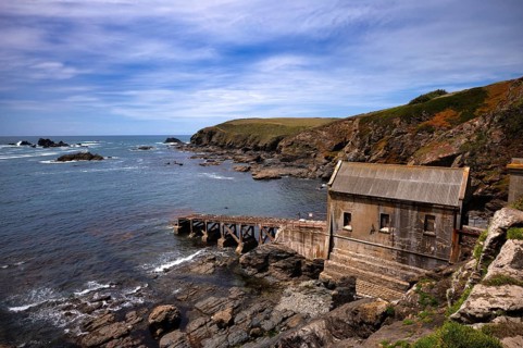 Old lifeboat station from 1914, Lizard Point, Lizard Bay, Polpeor, Cornwall, England, Great Britain