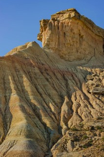 Rock formation in Bardenas Reales nature park Park, Navarra, Spain
