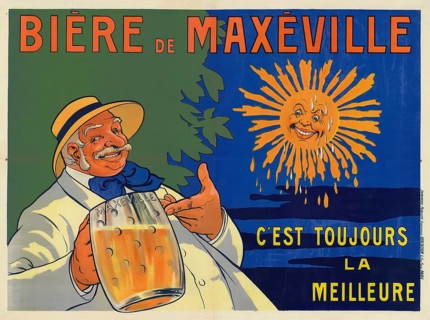 Advertising poster, beverage advertisement, beer poster from 1912 for the brand Biere de Maxeville,
