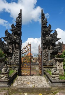 Candi bentar, or split gateway, Pura Kehen, Cempaga, Bangli Regency, Bali, Indonesia. Established