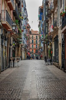 Neighborhood in the old town of Bilbao in the Basque Country, Spain