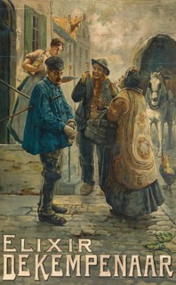 Advertising poster, beverage advertisement, advertising poster for Elixir De Kempenaar, for a