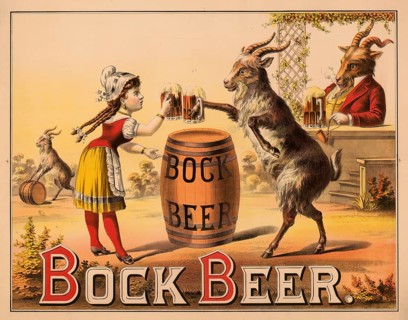 Advertising poster, beverage advertisement, advertising print from 1882, depicts a young woman