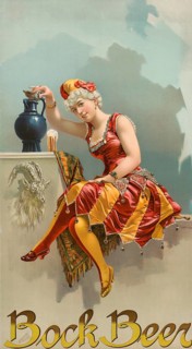 Advertising poster, beverage advertisement, buck Beer advertising poster from 1890, designed by