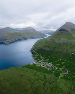 Funningur aerial view, Faroe Islands