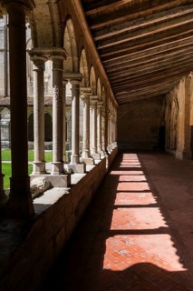 Romanesque cloister of the collegiate church, Eglise Collegiale in Saint Émilion, France