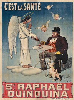 Advertising poster, beverage advertisement, advertising poster for St. Raphaël Quinquina, a