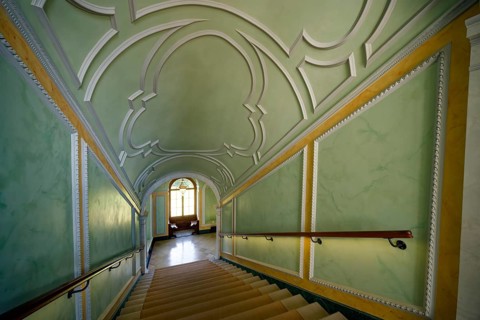 Staircase, Friedenstein Castle, former residence of the Dukes of Saxe-Coburg and Gotha, early