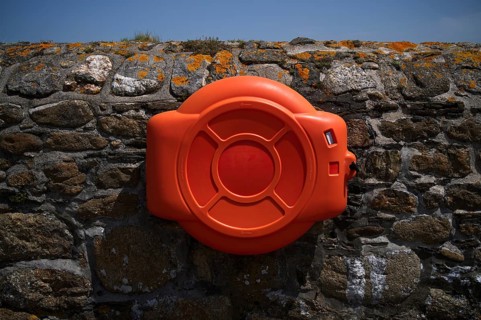 Lifebuoy, harbour, St Michael's Mount, Cornwall, England, Great Britain, Great Britain