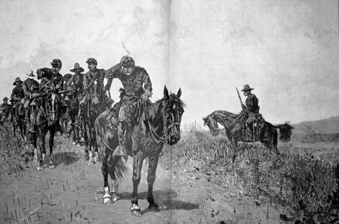 Brazilian horsemen on outposts, regiments of US cavalry deployed in the western USA after the