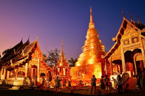 Chiang Mai, Thailand - 4th february, 2025: Wat Phra Singh Woramahawihan.Tourists visiting the