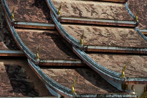 Roof of the Haw Phra Bang Buddhist Temple of the Royal Palace, National Museum on Sisavangvong