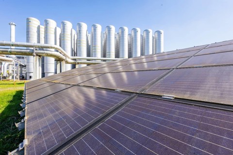 Innovationskraftwerk Dresden-Reick Hot Water Storage and Solar Field, Dresden, Saxony, Germany