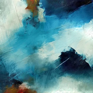 Abstract navy blue and white texture with fluid paint effects. Background for professional creative