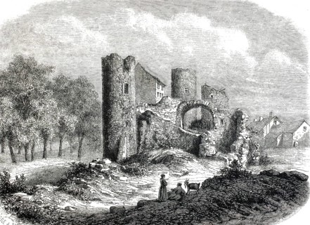 Ruins of the Chateau de La Batie-Neuve, a medieval fortification built by the bishops of Gap in the