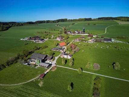 Farms in the hamlet of Holderstock, Sins, Freiamt, Canton of Aargau, Switzerland