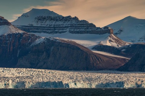 Colletthogda, Kronebreen or Crown Glacier, Kongsfjord or Kongsfjorden, Spitsbergen archipelago,