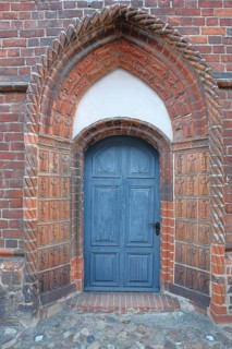 Church door of the late Gothic brick church, brick Gothic, Siechenhaus chapel, Siechenhaus,