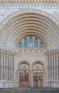 Entrance, Natural History Museum or Natural History Museum façade, built in 1860 in