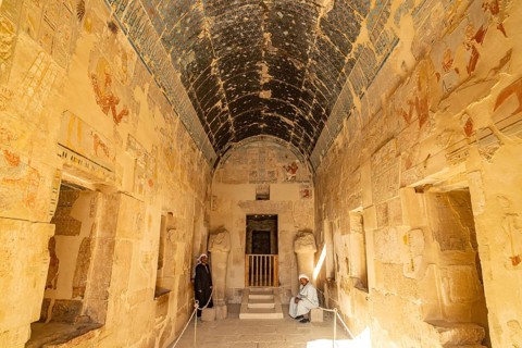 Sanctuary of Amun-Re in the mortuary temple of Hatshepsut and Mentuhotep II in Deir el-Bahari,
