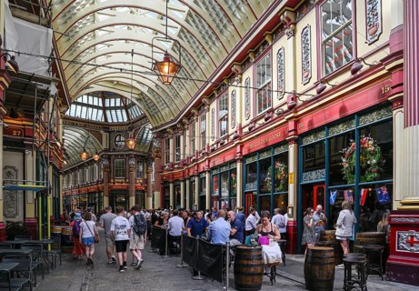 Leadenhall Market, Victorian era market hall, interior view, City of London, London, England, Great