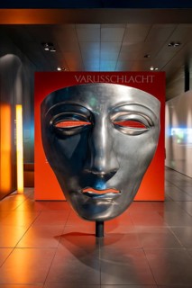 Roman mask, face mask, Varus Battle Roman Museum Kalkriese, Bramsche, Lower Saxony, Germany