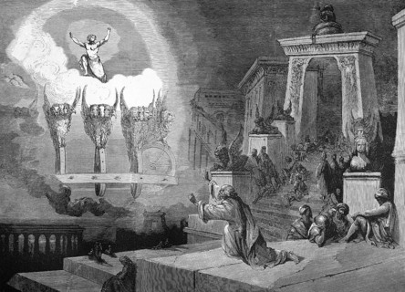 Ezekiel's face of the glory of the Lord, Bible, Old Testament, glory of God, apparition of God,