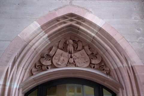 Sandstone relief above a 19th century entrance, Richard-Lindner-Gasse 72, Nuremberg. Middle
