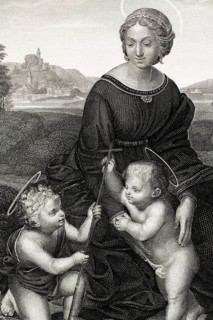 Detail from the artwork Madonna delle Fragole by Raphael, Raphael, Raffaello Santi, Virgin Child,