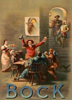 Advertising poster, beverage advertisement, poster for bock beer from 1892. It was created by the