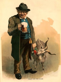 Advertising poster, beverage advertisement, advertising poster for bock beer with the title Billy