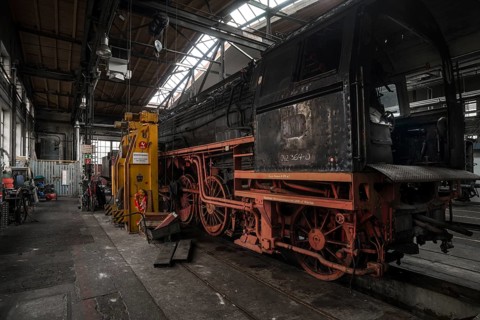 Repair of a freight locomotive, 41 364, built 1937-1941, Deutsche Reichsbahn-Gesellschaft,