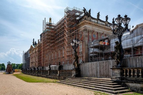 Extensive construction and sarnization of the New Palace in Sanssouci Park, Prussian Palace and