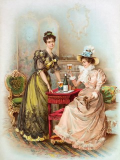 Advertising poster, beverage advertisement, chromolithography from the late 19th century, which