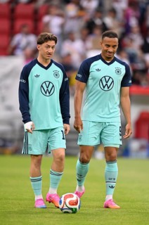 Warm-up training Angelo Stiller GER (16) Jamie Leweling GER (09) International football match,