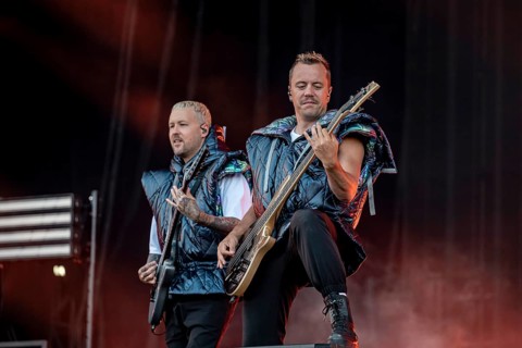 Daniel Haniss and Daniel Klossek from Electric Callboy live at Rock im Park on Zeppelin Field in