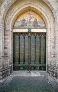 Thesis door of 95 theses, castle church, former residence of the Saxon electors, Renaissance,
