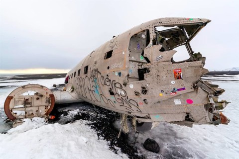 Wreck, plane, plane wreck, beach, Douglas C117-D crashed in 1973, Solheimasandur, Iceland