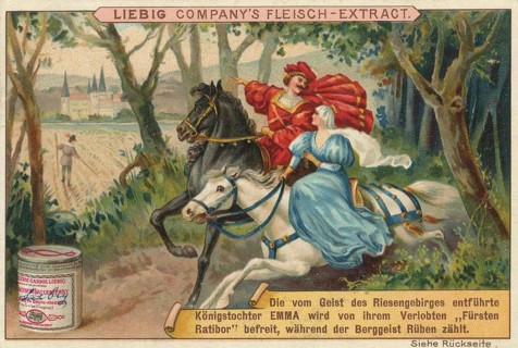 Picture series Sagas, scene from the world of legends of the Krkonoše Mountains, in which Prince