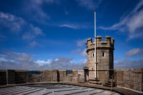 Tudor Gun Tower, Fortress, Pendennis Castle, Fort, Castle, Falmouth, Cornwall, England, Great