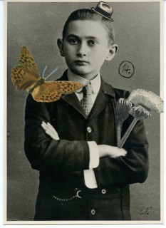For Else, by Johannes, photo collage, humor, unique, A young boy in a creative photo montage with