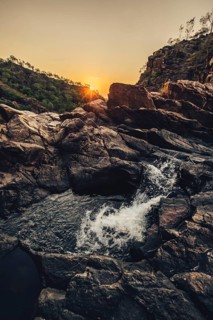 Sunrise Edith Falls in northern Australia, Australia