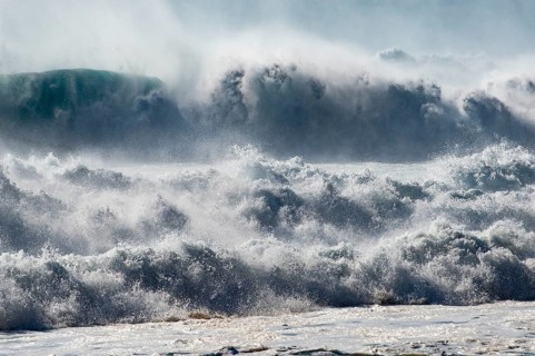 Waves on the ocean off Madeira, Jardim do Mar, Madeira, Portugal