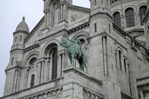 Sacré-Coeur Basilica, Montmartre, detail, 18th arrondissement, Paris, Île-de-France region, France