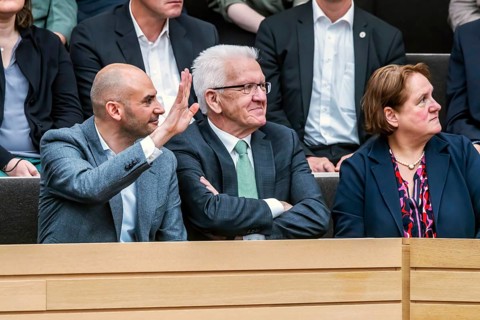 Constituent session of the 18th state parliament of Baden-Württemberg. In the spectator stand