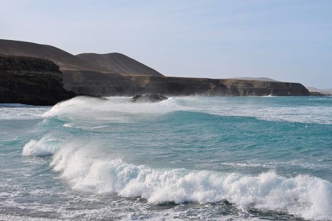 Cliffs and surf, Ajuy, Fuerteventura, Canary Islands, Spain