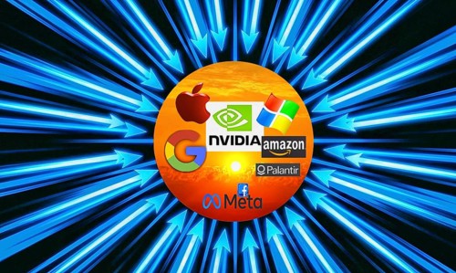 Symbolic photo, Europe EU and Germany dependent on US tech giants, Internet, economy, ChatGBT, AI,
